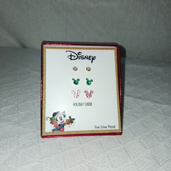 Disney Mickey Mouse Holiday Cheer Stud Earrings Set - Picture 2 of 7